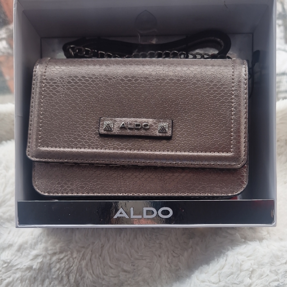 Aldo Taupe Textured Crossbody Bag